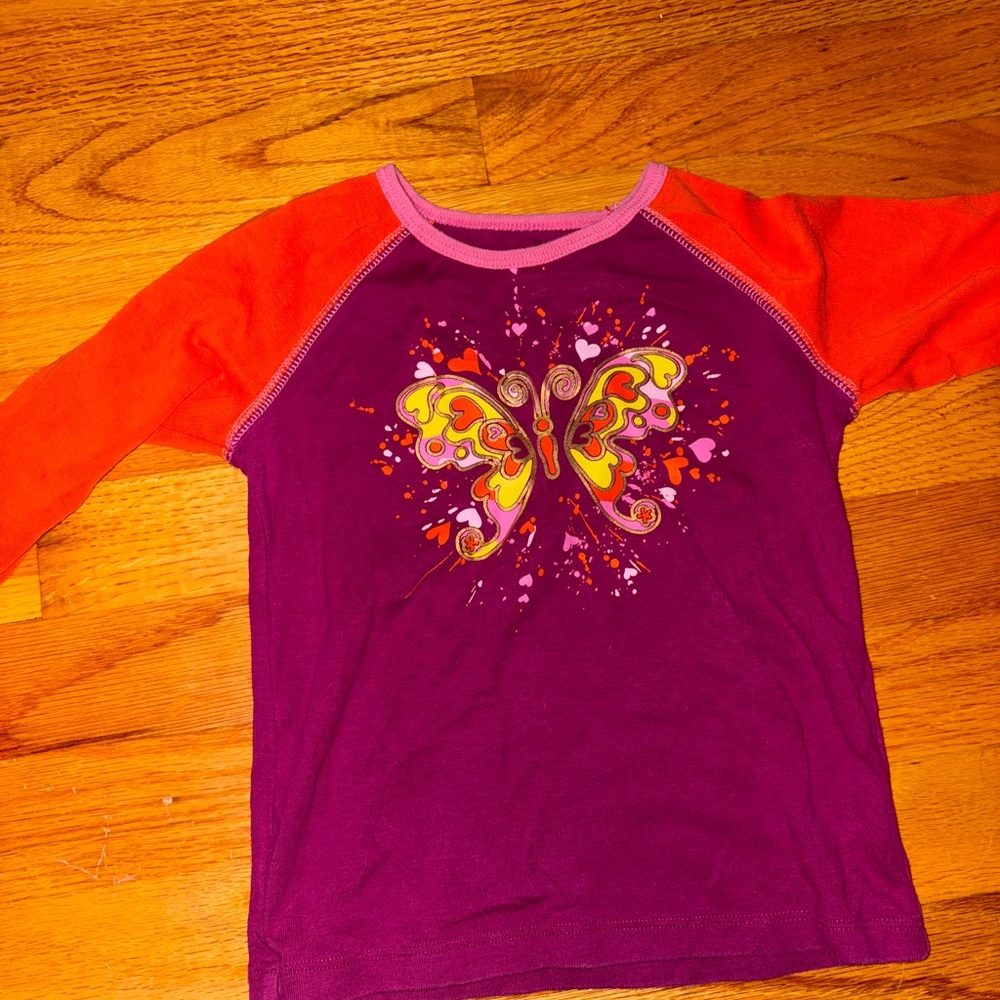 The Children's Place Purple and Orange Butterfly Long Sleeve Tee